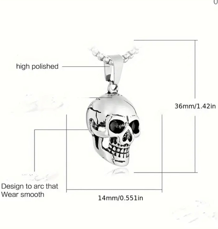 Stainless Steel Chain and Skull Pendant