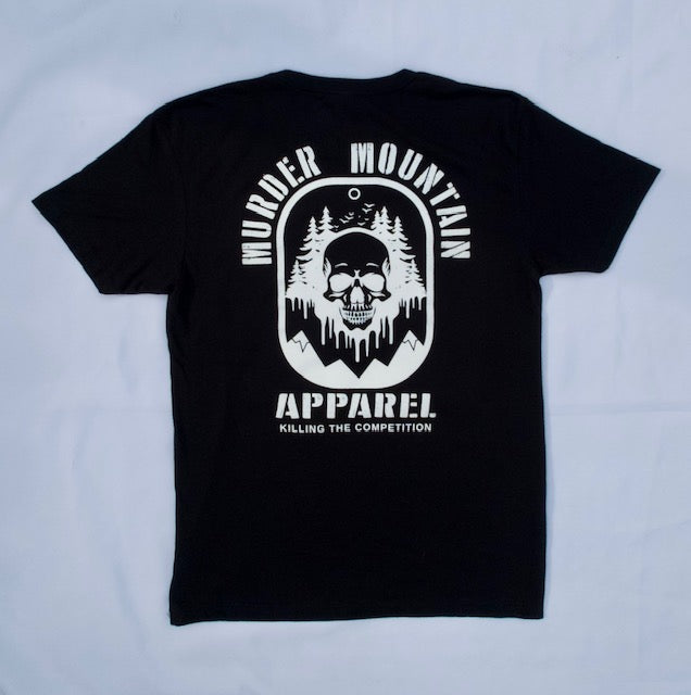 Murder Mountain T- Shirt Black w/ White Graphics