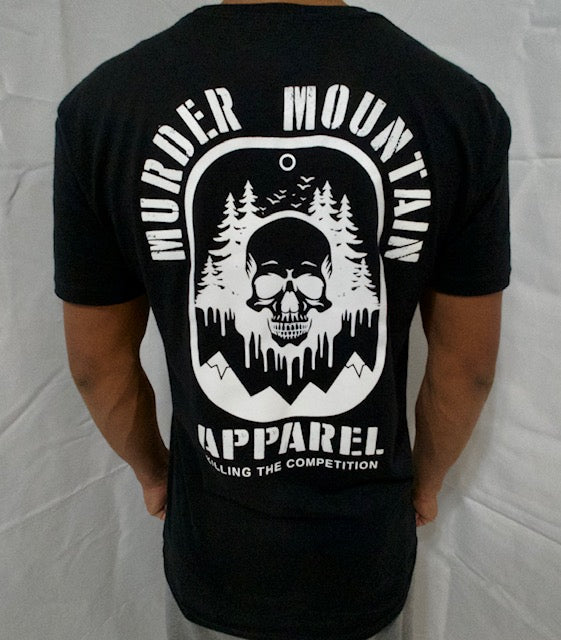 Murder Mountain T- Shirt Black w/ White Graphics