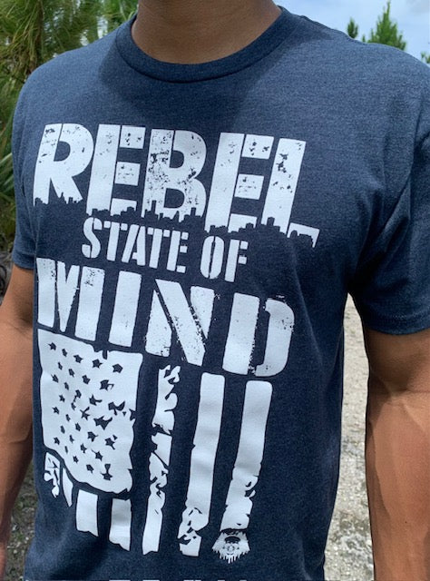 Rebel State of Mind T-Shirt Blue w/ White Graphics