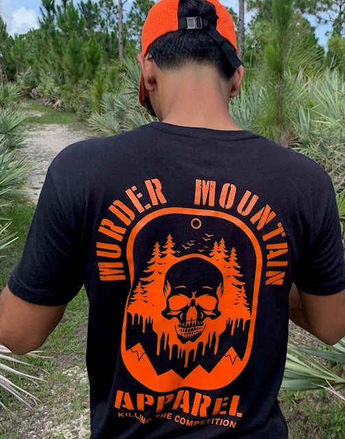 Murder Mountain Black T-Shirt w/ Orange Graphics