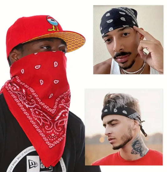 Bandana 3 pack Black, Red, White.